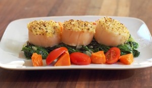 Panko Topped Baked Scallop