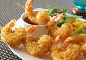 Fried Panko Shrimp on Skewer